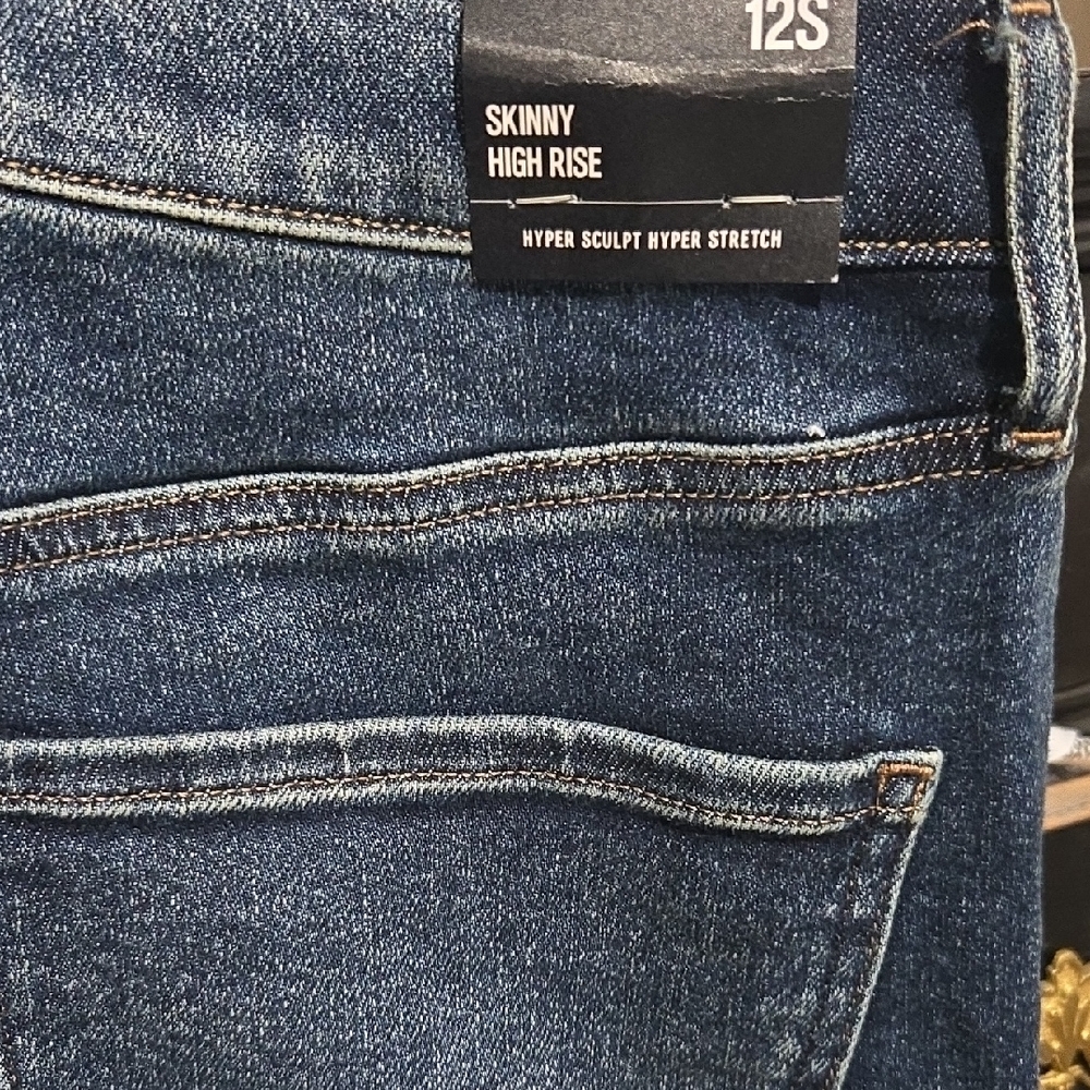 Express Blue Skinny High Rise Jeans